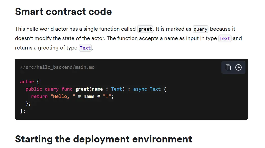 Motoko programming language for smart contracts and ICP